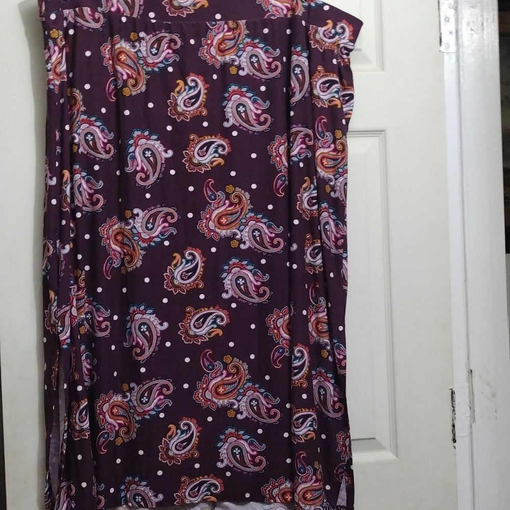 Terra & sky purple Paisley print maxi skirt size 4x(28-30)